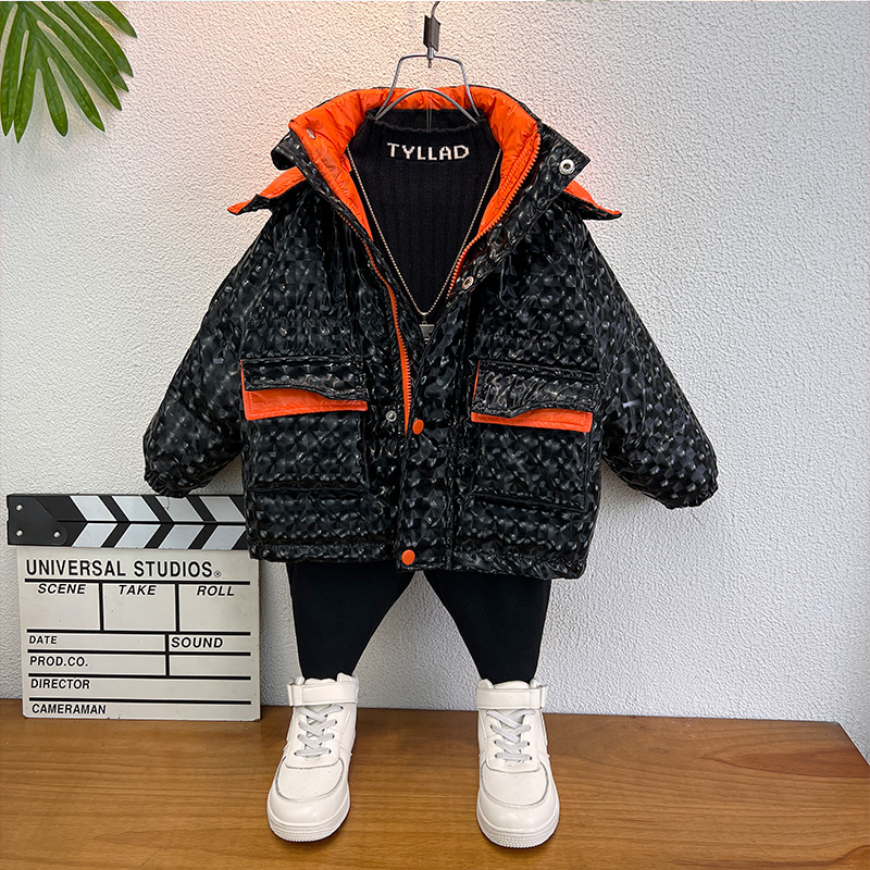 儿童套装男童g羽绒服冬季2023新款洋派冬款衣服小童宝宝加厚免洗