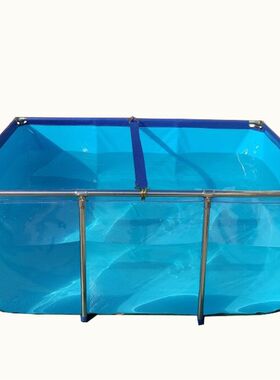 透明帆布鱼池折叠加厚带支架移动观赏锦鲤暂养水族箱阳台室内水池