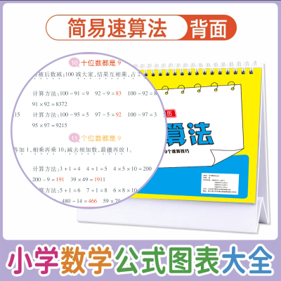 小学数学公式台历极简速算法公式图表大全知识考点及定律手册卡片