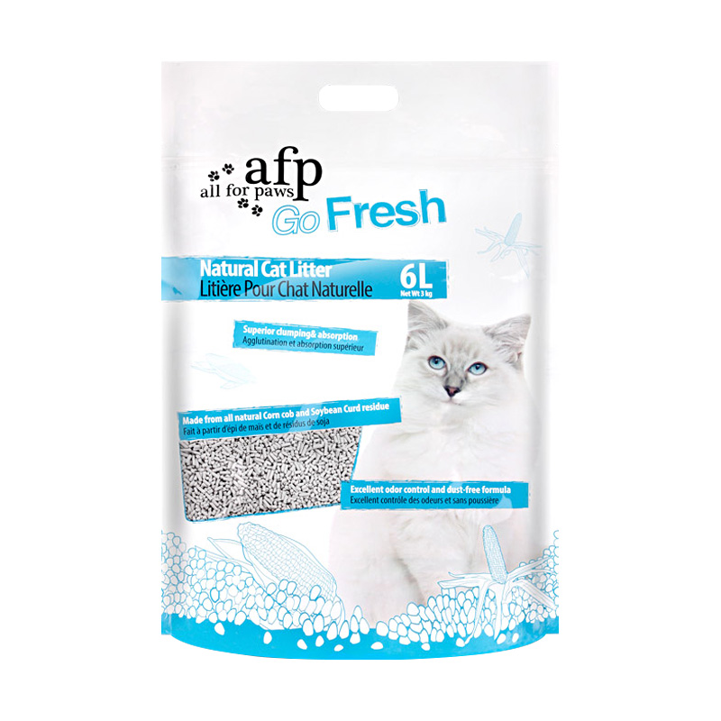 AFP猫砂天然玉米豆腐猫砂除臭无尘不粘底植物猫沙可冲厕所6L*6包