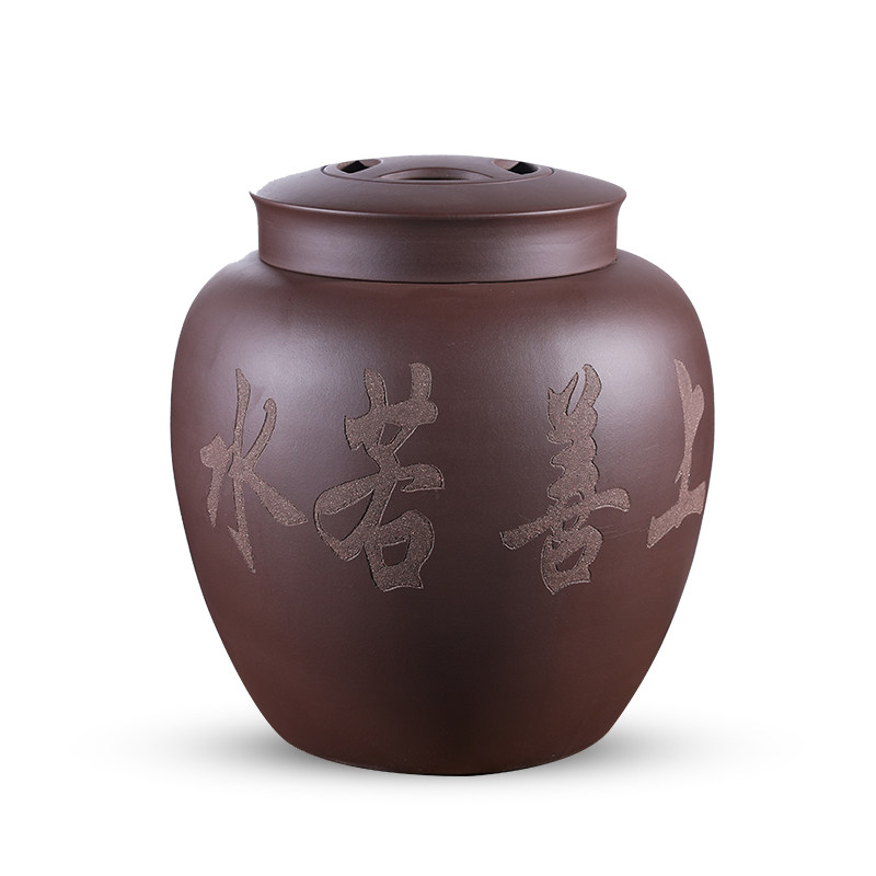 紫砂茶叶罐大号普洱存储茶缸家用陶瓷大码茶叶桶茶饼密封保存茶罐