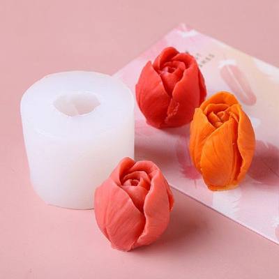 Rose Flower Silicone CandlesMold  ReLsin Clay Soap Mold