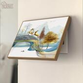 遮挡电表箱装 饰画麋鹿抽象免打孔电闸盒配电箱总开关盒子墙壁挂画