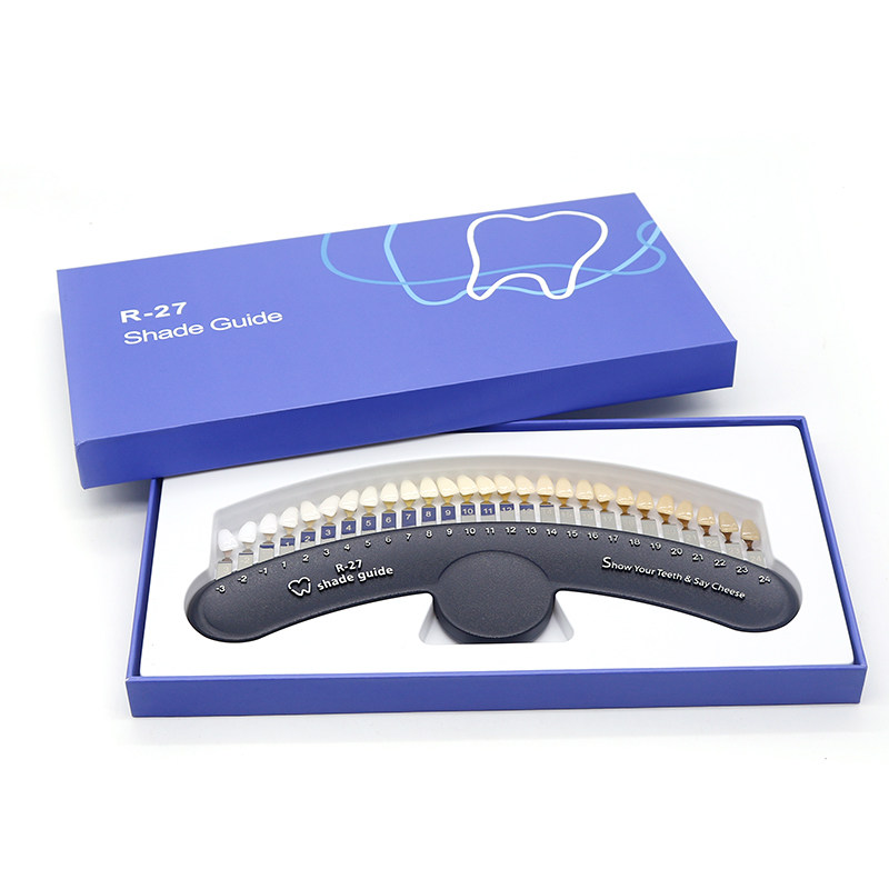 牙齿比色板 冷光美白比色卡带镜子专业比色板对比颜色卡20