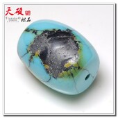 瓷釉级天然原矿高瓷无优化绿松石桶珠顶珠俏色单珠diy手链配饰