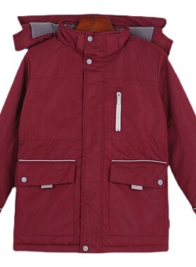 英伦风儿童棉袄保暖防风外套冲锋衣 枣红藏青学生棉服 17F021