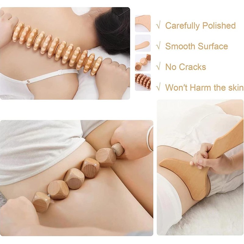 网红Wood Therapy Massage Tools Manual Gua Sha Accessories An