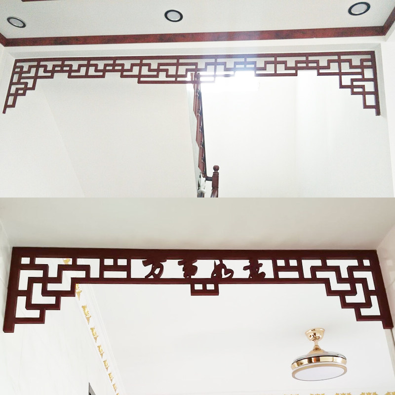 中式挂落过道走廊横梁雕花遮挡门楣装饰i欧式门头花格玄关隔断定