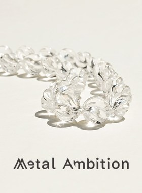 白水晶串珠项链女纯银螺纹高级感轻奢小众设计2024新款爆款