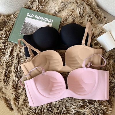 一片式光面半杯钢圈手掌半杯小胸聚拢收副乳文胸少女士内衣