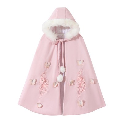 汉服女童冬季披风斗篷2023新款儿童冬装加绒加绒公主裙冬款拜年服