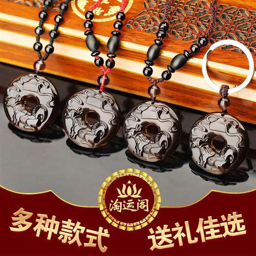 吉犬镇印黑案曜石吊坠生肖挂狗图饰品AJKD-006狗饰形物狗型项链坠