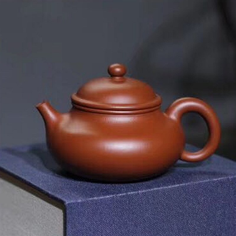 【紫砂茶具e】本店监制 朱泥小品全手工 朱泥容天壶 120毫升