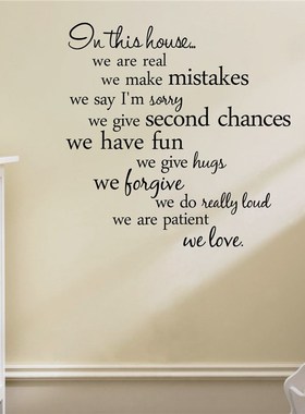 % In this house we are real Home Decal Family Vinyl Wall er