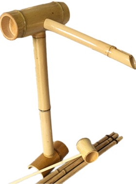 竹子流水摆件 禅意 竹流水 日式庭院 假山石槽居家流水摆件