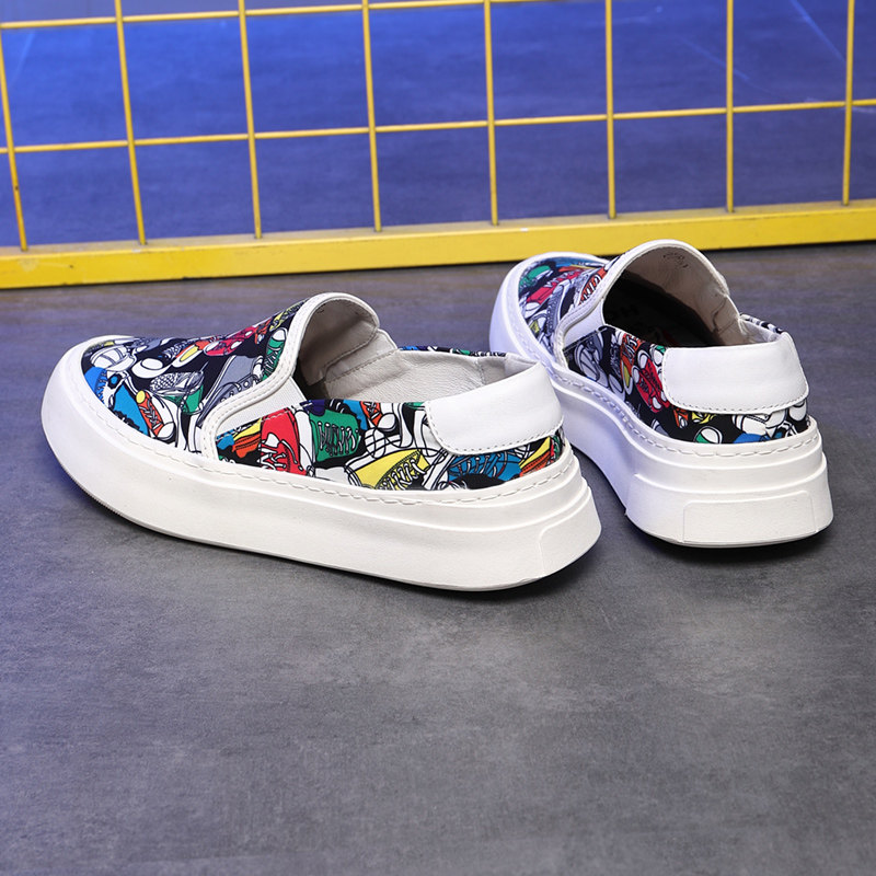 厚底一脚蹬男鞋秋冬透气帆布鞋男2024新款潮流休闲板鞋印花布鞋男,流行男鞋,布鞋,淘宝优惠券,粉丝福利购,淘宝优惠卷