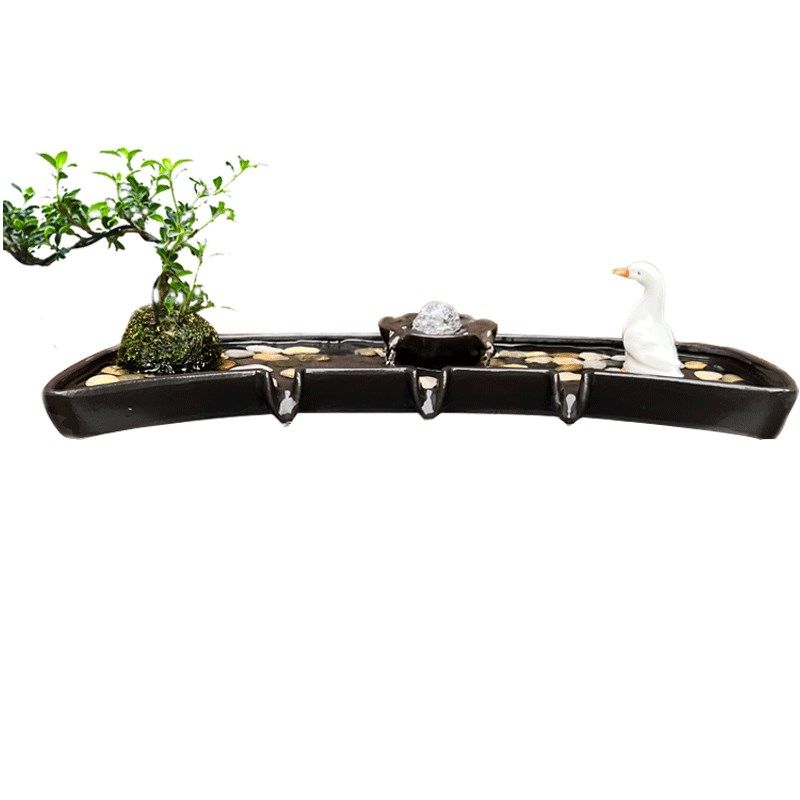 招财流水生财循环水陶瓷鱼缸循环流水摆件过滤增氧石槽微景观造景,家居饰品,流水摆件,淘宝优惠券,粉丝福利购,淘宝优惠卷