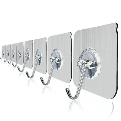 极速1/5 Pcs Door Hook Adhesive Wall Hooks Transparent Anti-s