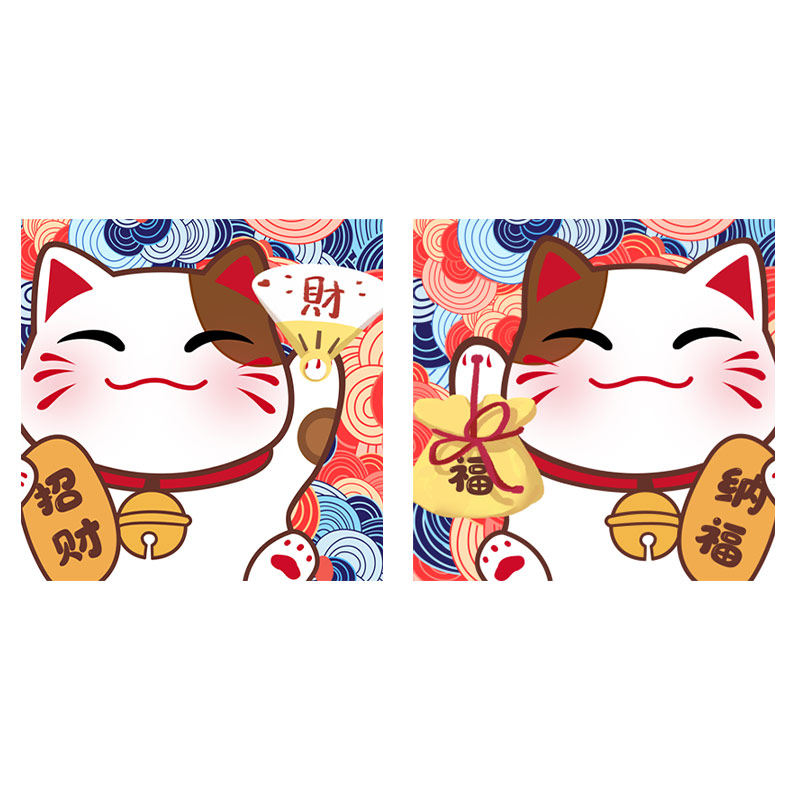 钻石画2021新款5d满钻客厅卧室餐厅现代日式简单招财纳福猫十字绣