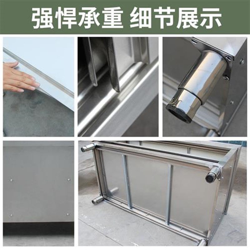 不锈钢工作台厨房操作台面储物柜切菜桌子带拉门案板商用专用烘焙
