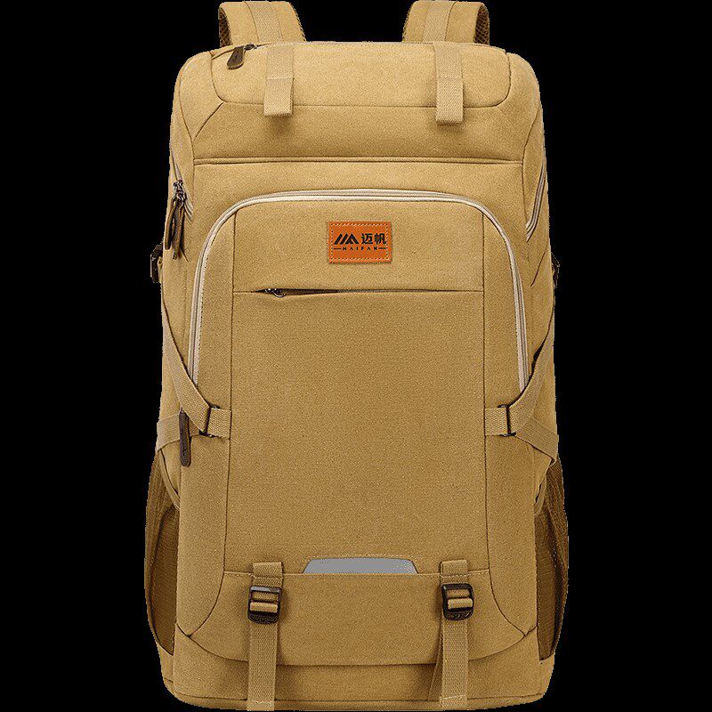 长途旅行双肩包帆布大容量书包男士户外登山行李背包出差收纳包