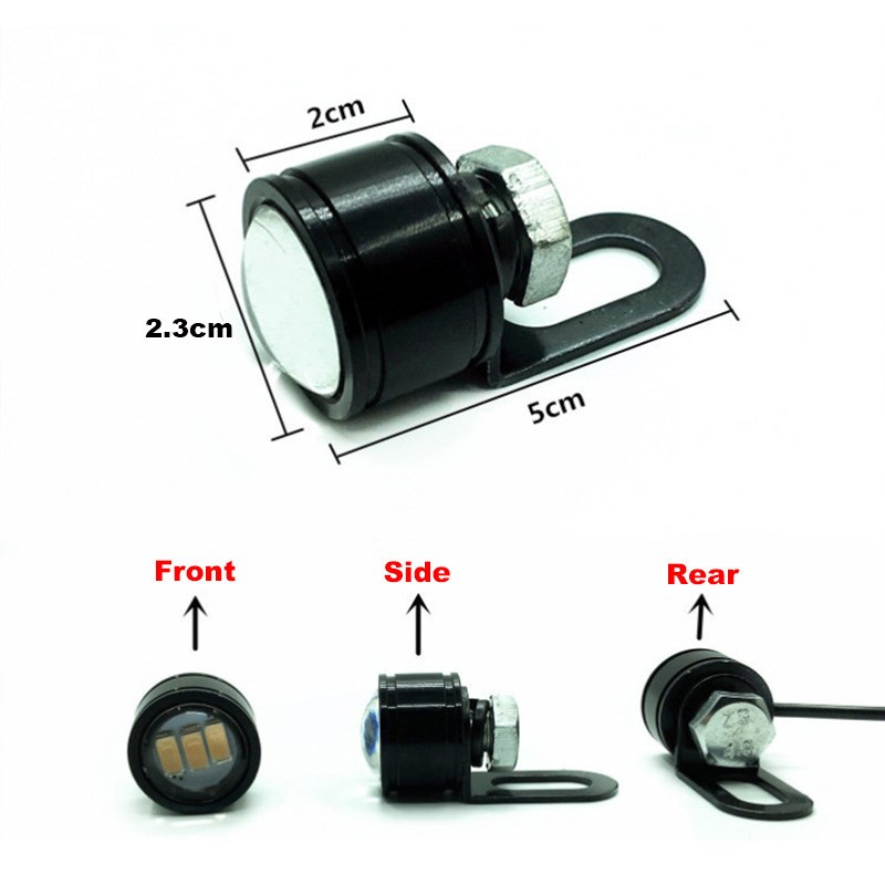 2pcs Waterproof Motorcycle Mirror Mount Car LED Daytime Runn