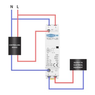 TOCT1 2P 25A 220V/230V 50/60HZ Din rail Household ac Modular