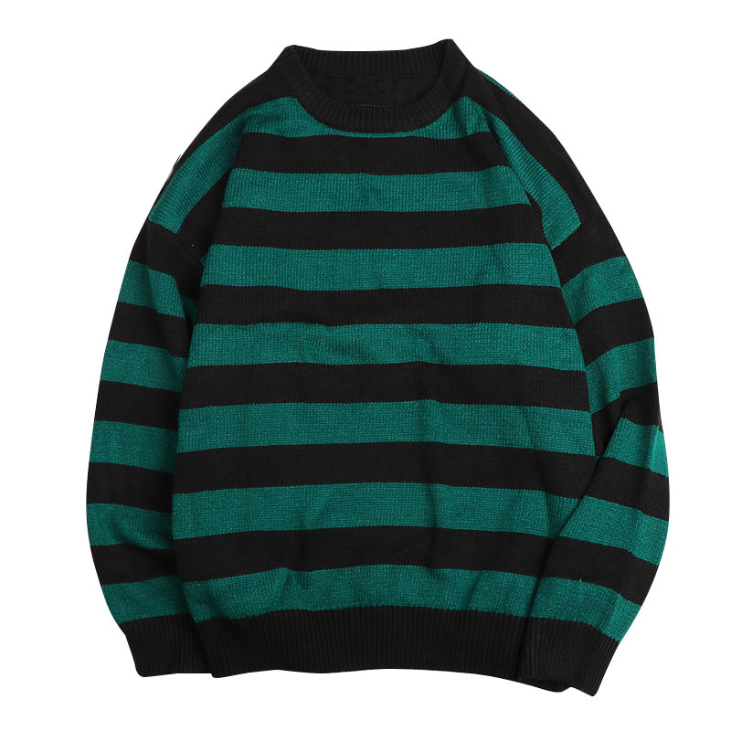 推荐Autumn Winter Knitted Striped Sweater Women Casual Overs