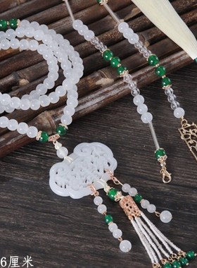 民族风长款中式璎珞项链加v背云流苏国风配马面裙古风汉服配饰项