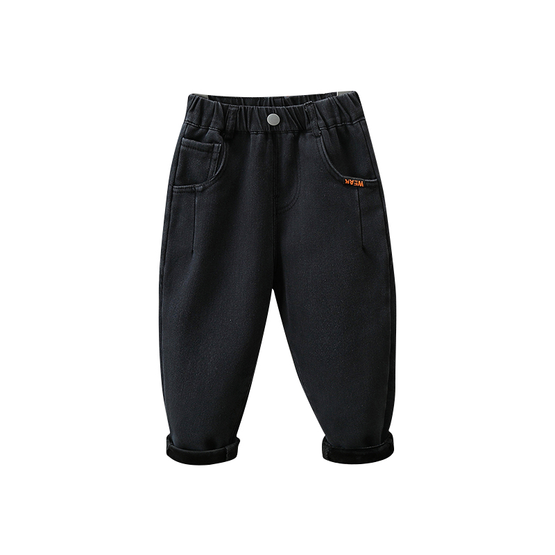 男童牛仔裤秋冬款2022新款儿童加绒裤子秋季中R小童冬装长裤男孩