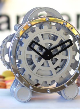 简约样板房售楼部书房书柜书桌电视柜家居装饰品摆件机械抽象时钟