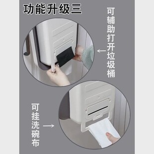 可折叠家t用橱柜门壁挂收纳桶拉厨余挂家用悬式 厨房垃圾桶挂式