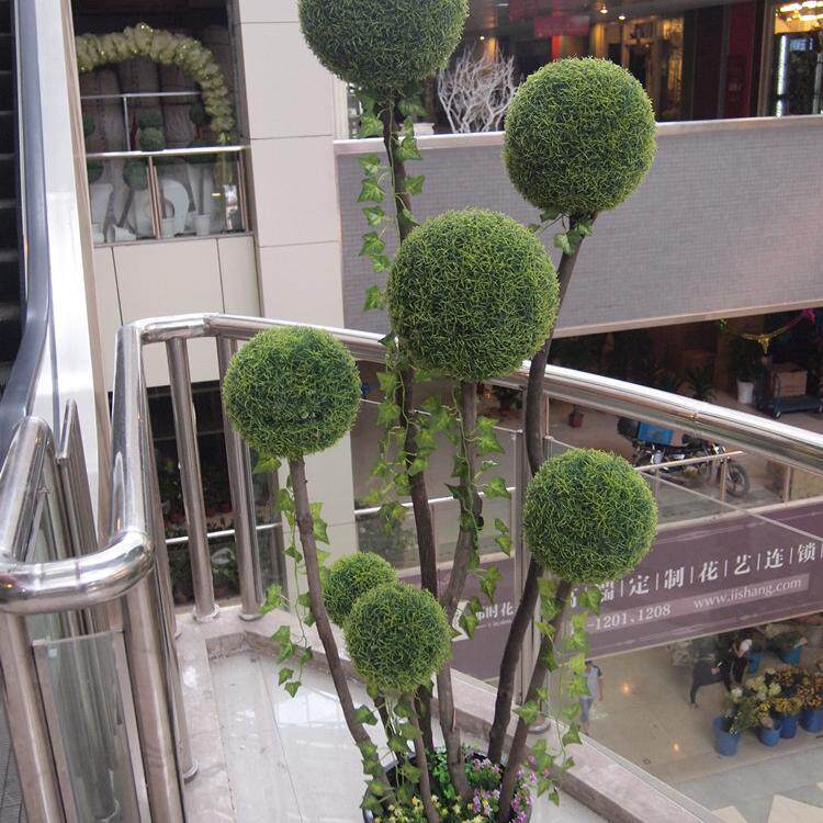 仿真植物树假树黄杨树r草球树密叶球大型绿植花欧式造型盆栽送盆