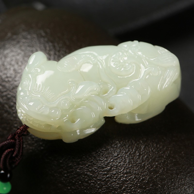 和田玉貔貅吊坠男款女项链白玉石佩皮丘招财转运情侣貔恘挂件饰品