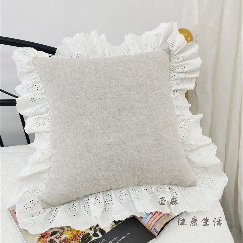 靠垫套子不含芯 沙发靠垫套床头套罩软包靠垫40x40cm宫廷亚麻抱枕