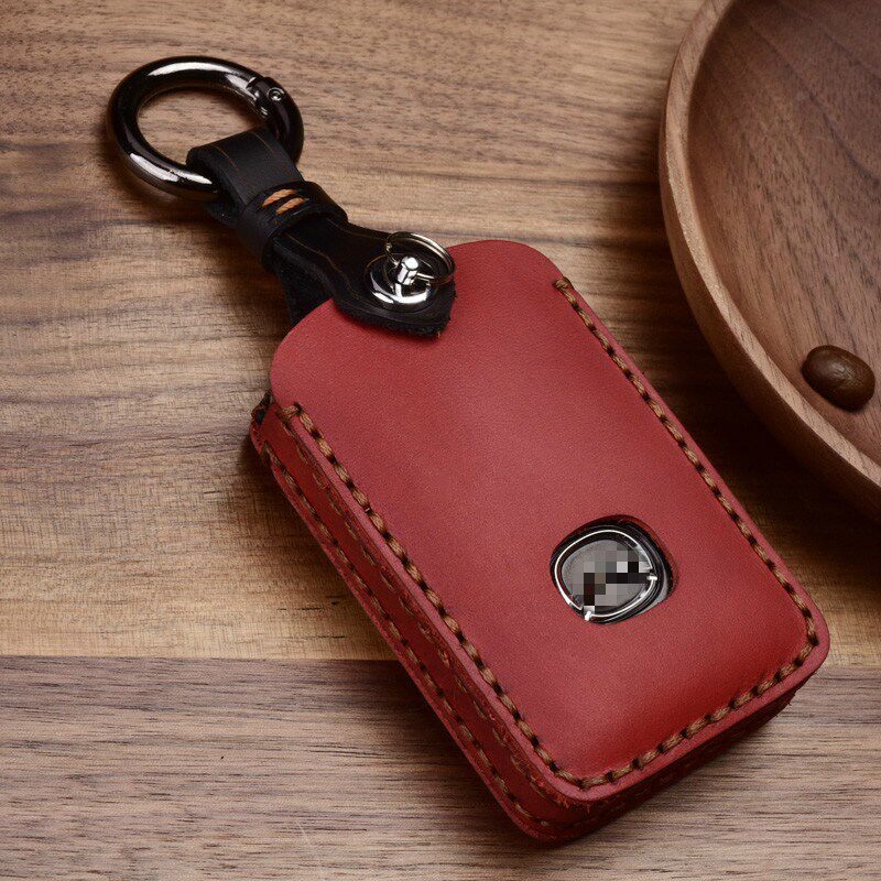 Crazy Horse Leather Auto Car Styling Key Case For Mazda 3 Al
