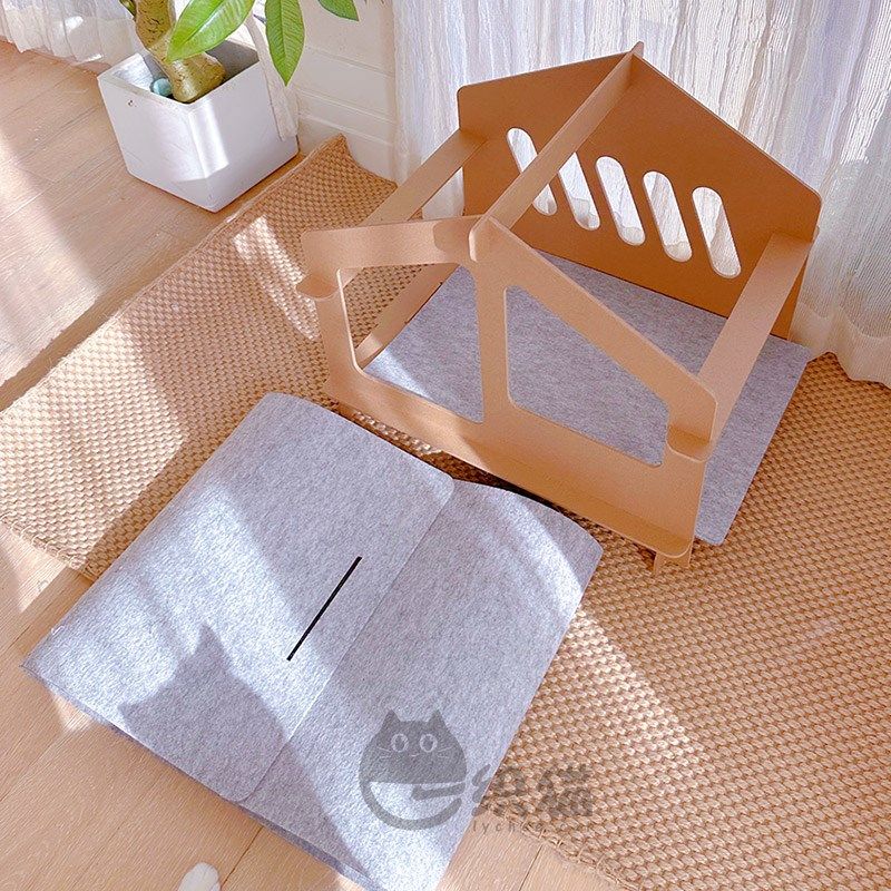 一织猫 简约毛毡猫屋 半封闭木质框架兔笼猫房猫窝狗窝宠物别墅,宠物/宠物食品及用品,猫窝/屋/帐篷/沙发,淘宝优惠券,粉丝福利购,淘宝优惠卷