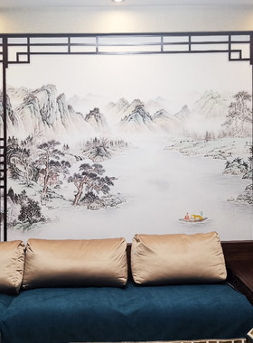 中式电视背景墙格栅PVC镂空雕花板边框通花板装饰条屏风隔断木雕
