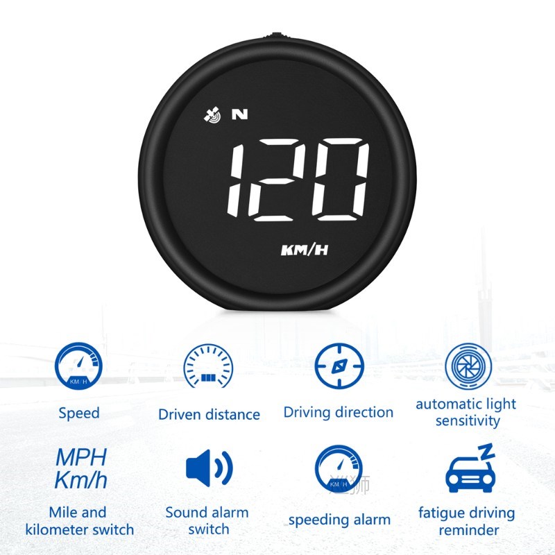 Car Head Up Display KM/h MPH Overspeed Alarm Speedometer Sma