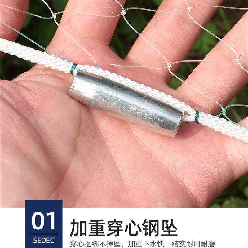 速发鱼网撒网老式手抛网传统尼龙轮胎鱼线抛网手撒捕渔网手抛旋网
