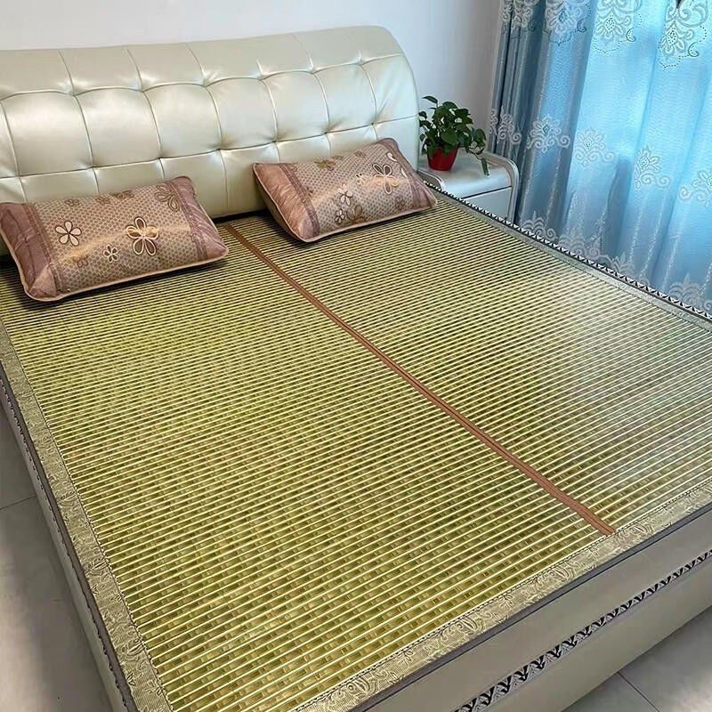 新款凉席竹席单人0.9米学生宿舍双人床双面水磨可折叠夏天凉碳化,床上用品,竹席,淘宝优惠券,粉丝福利购,淘宝优惠卷