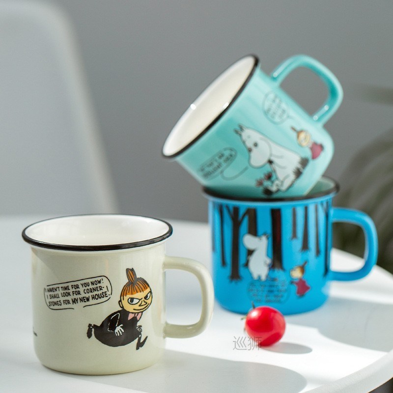 3 Colors Cartoon Ceramic Mug 300ML Student Milk Coffee Cup w