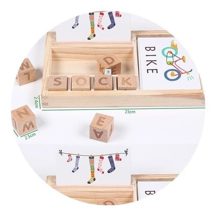 新品NEW Wood SpElliNG WordS GamE KidS Early EducaTioNal ToyS