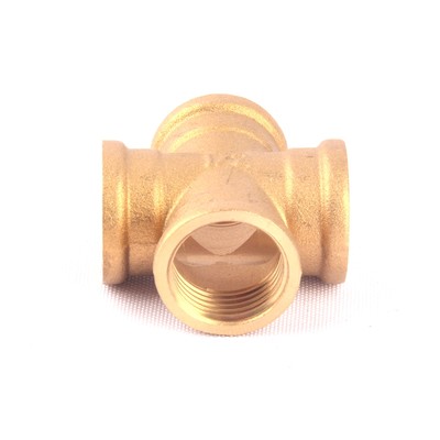 速发1pc 1/2 Inch Female Thread Copper Cross Fitting Home Gar