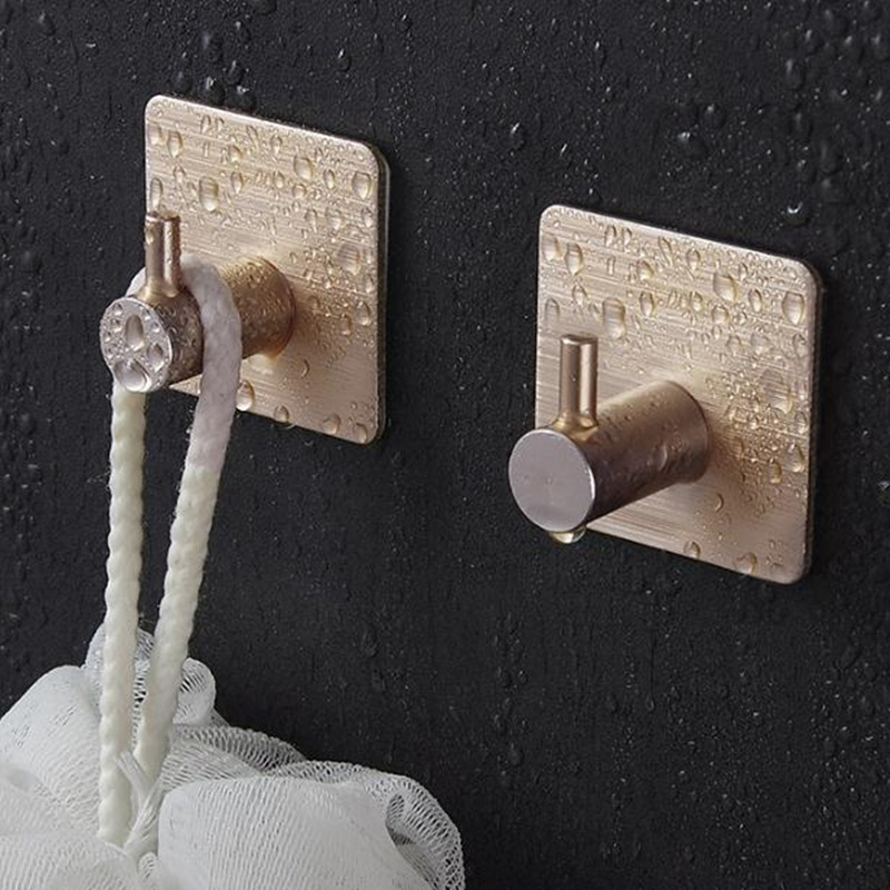 网红2PC Bathroom Accessories Wall Hooks Stainless Steel 3M e