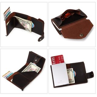 推荐Superior New Man Vintage RFID Blocking Money Wallet Auto