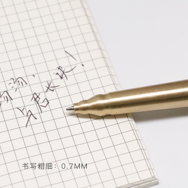 小众高货金属圆珠笔 复古加重黄铜笔黑色枪栓铜笔 激光刻字定制lo