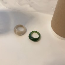 index jade female retro Niche green creative ring agate 推荐