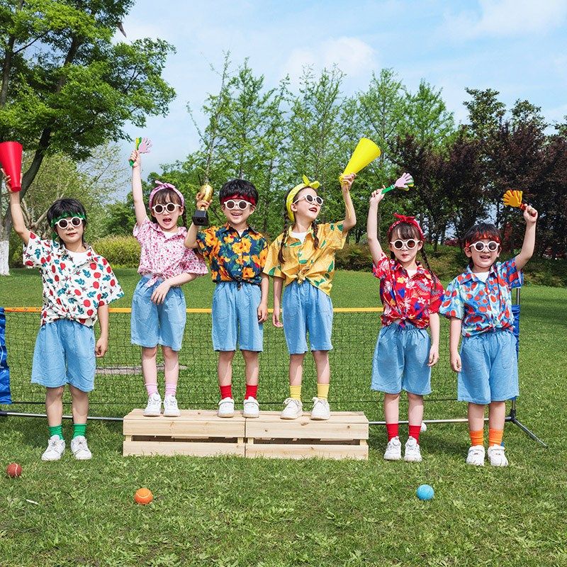 六一儿童节港风啦啦队演出服幼儿园复古花衬衣男女童走秀表演服装,童装/婴儿装/亲子装,儿童演出服,淘宝优惠券,粉丝福利购,淘宝优惠卷