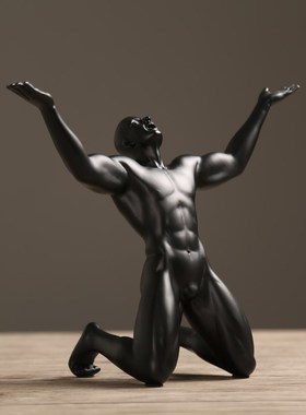 北欧现代简约呐喊人物桌面摆件家居创意客厅N电视柜玄关软装装饰